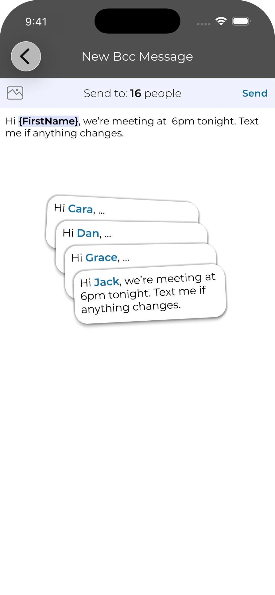 BCC Text app screenshot